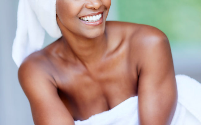 Woman in spa environment